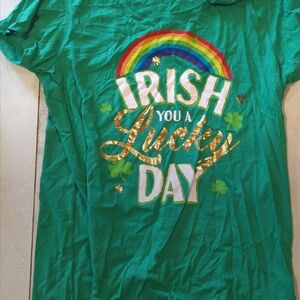 Green Kids Shirt with Rainbow Design
